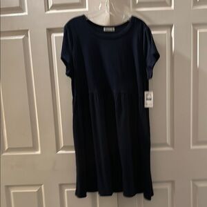 Navy Blue Short Sleeve Dress